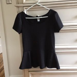 American Rag Black Peplum Top
